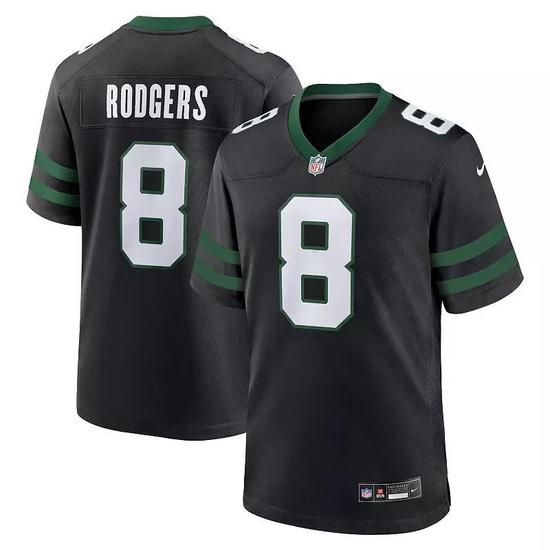 Men's Nike Aaron Rodgers Legacy Black New York Jets Alternate Game Jersey, Size: 3XL Product Image