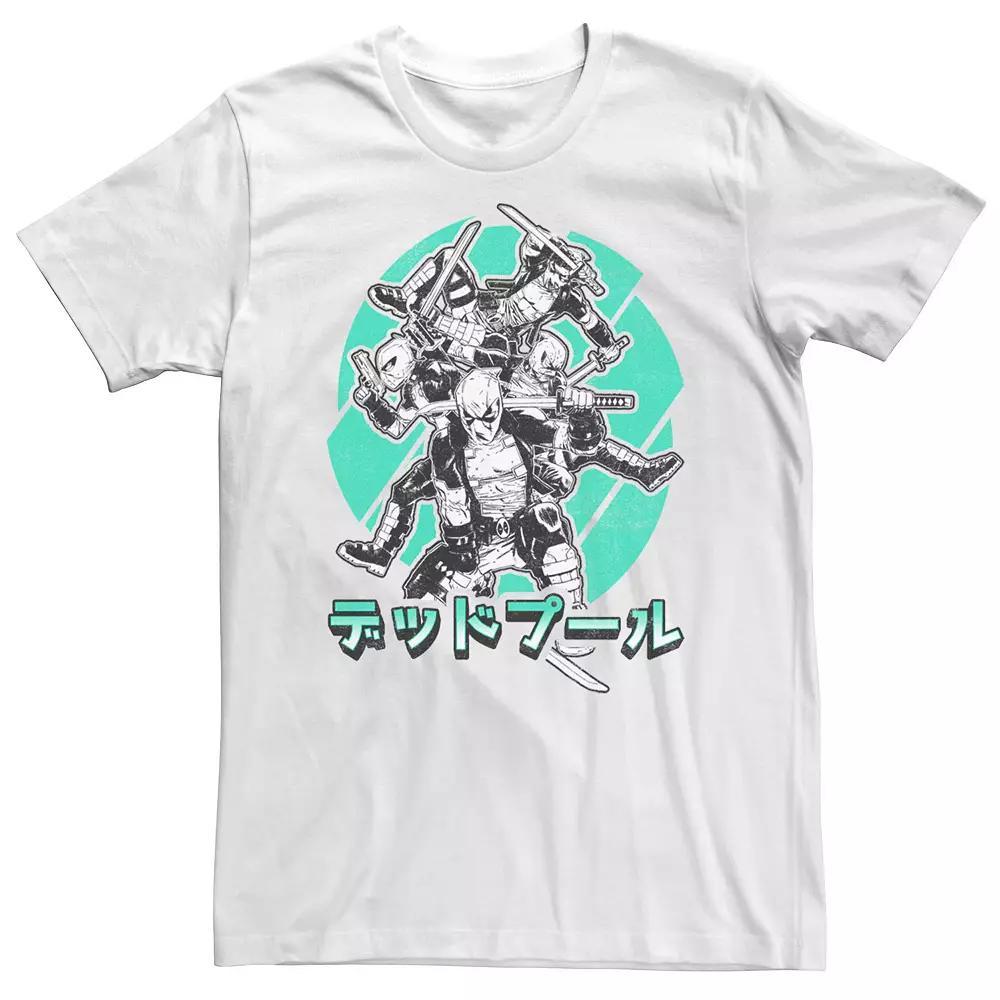Big & Tall Marvel Deadpool Kanji Various Fighting Poses Tee, Men's,  Product Image