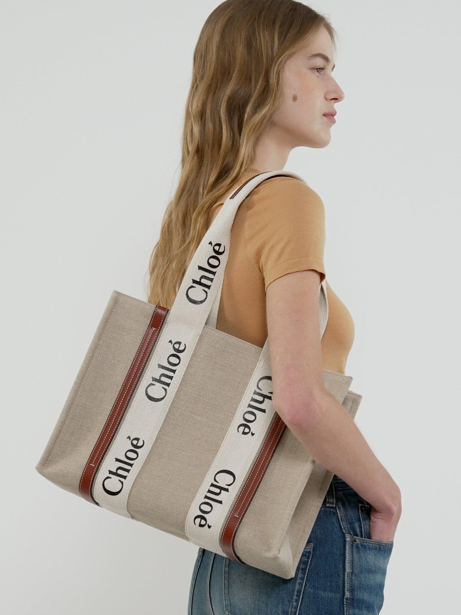 Woody tote bag in linen Product Image