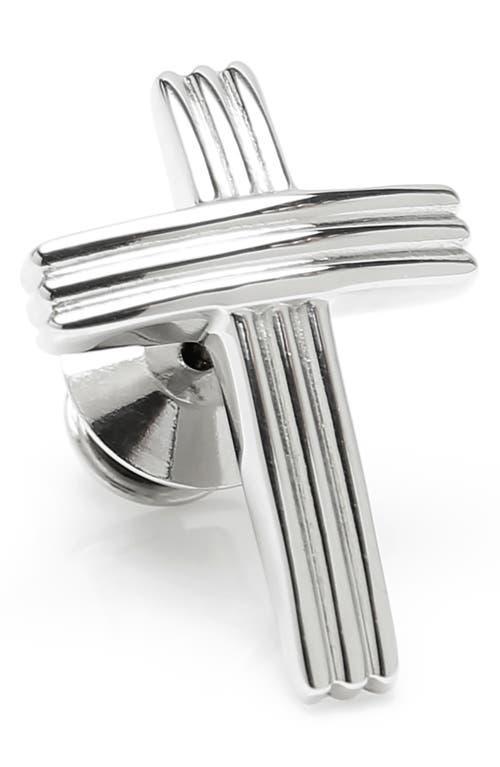 Mens Stainless Steel Cross Lapel Pin Product Image