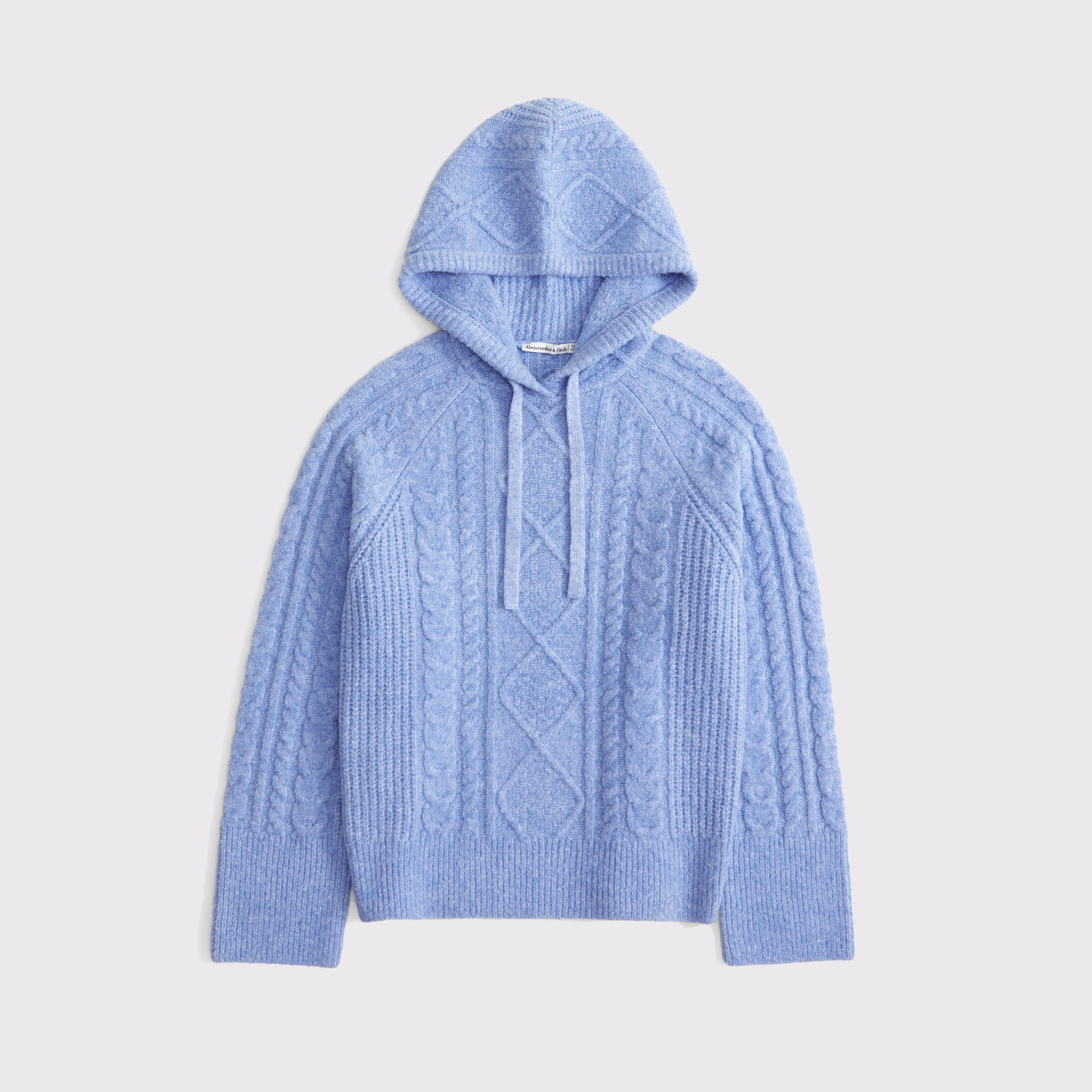 Boucle Cable-Knit Hoodie Product Image