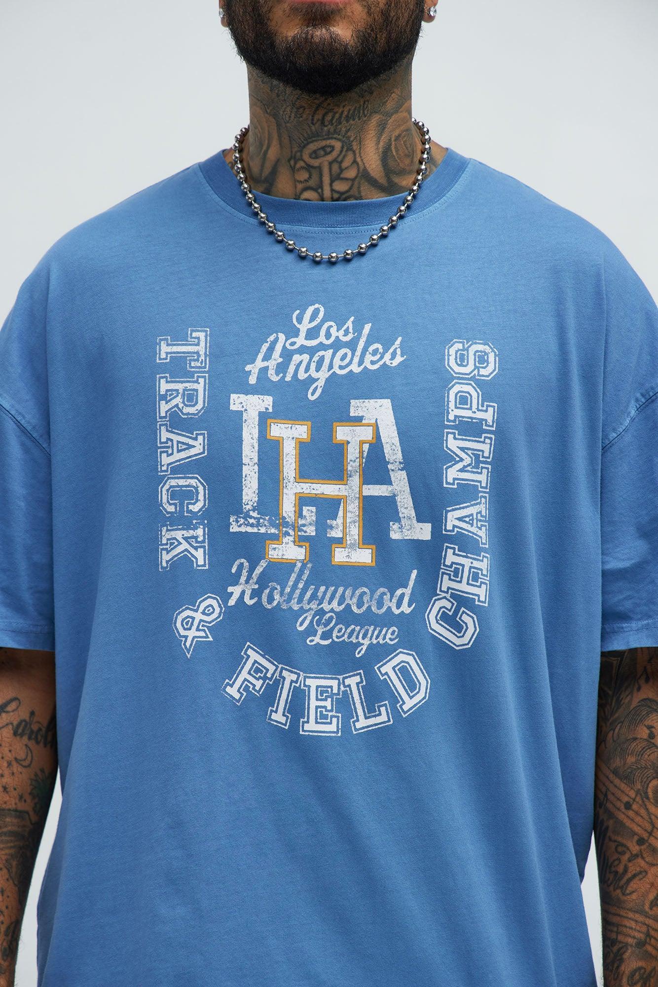 LA Track & Field Champs Oversized Short Sleeve Tee - Blue Product Image