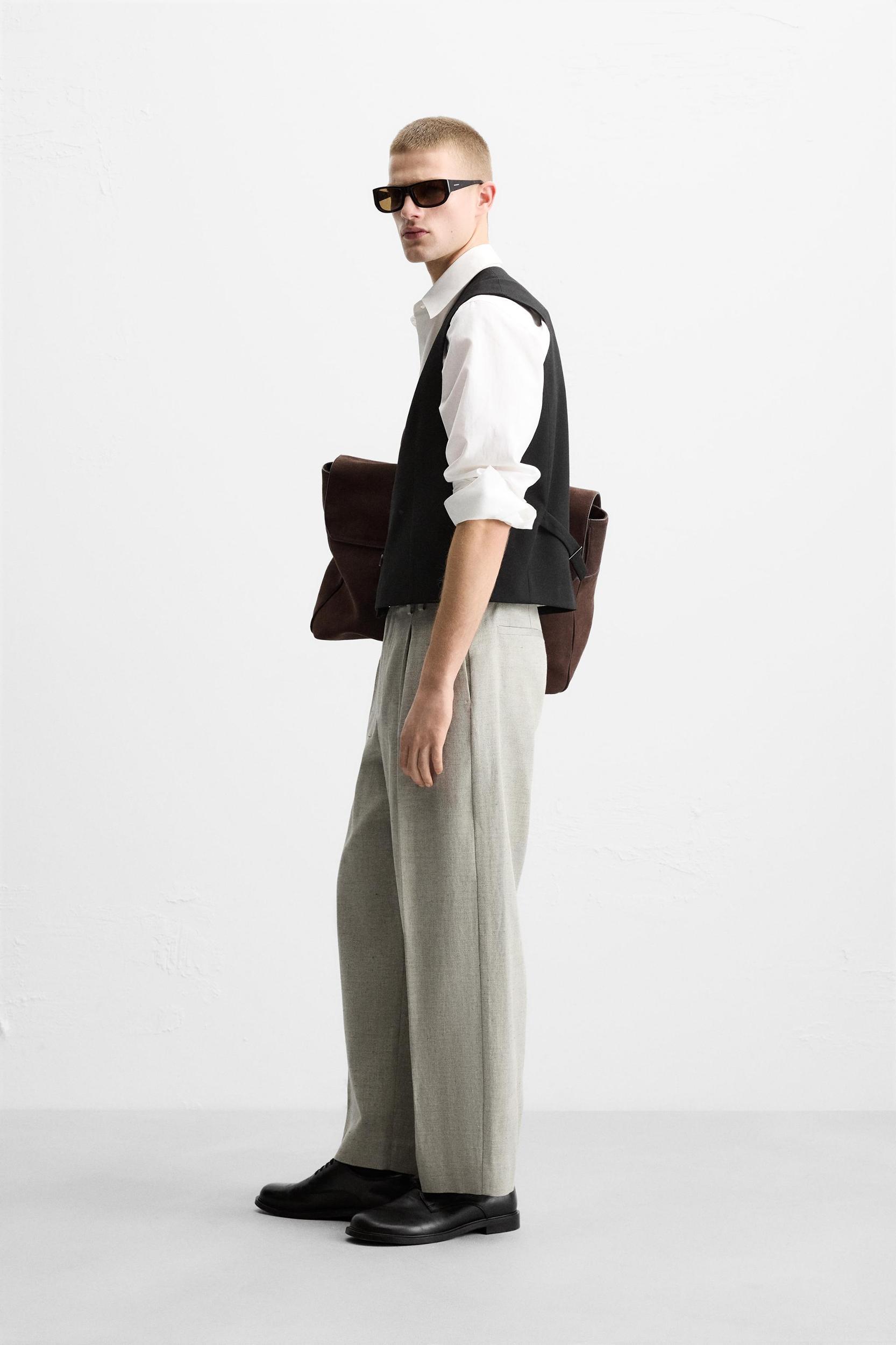 STRUCTURED LINEN SUIT PANTS Product Image