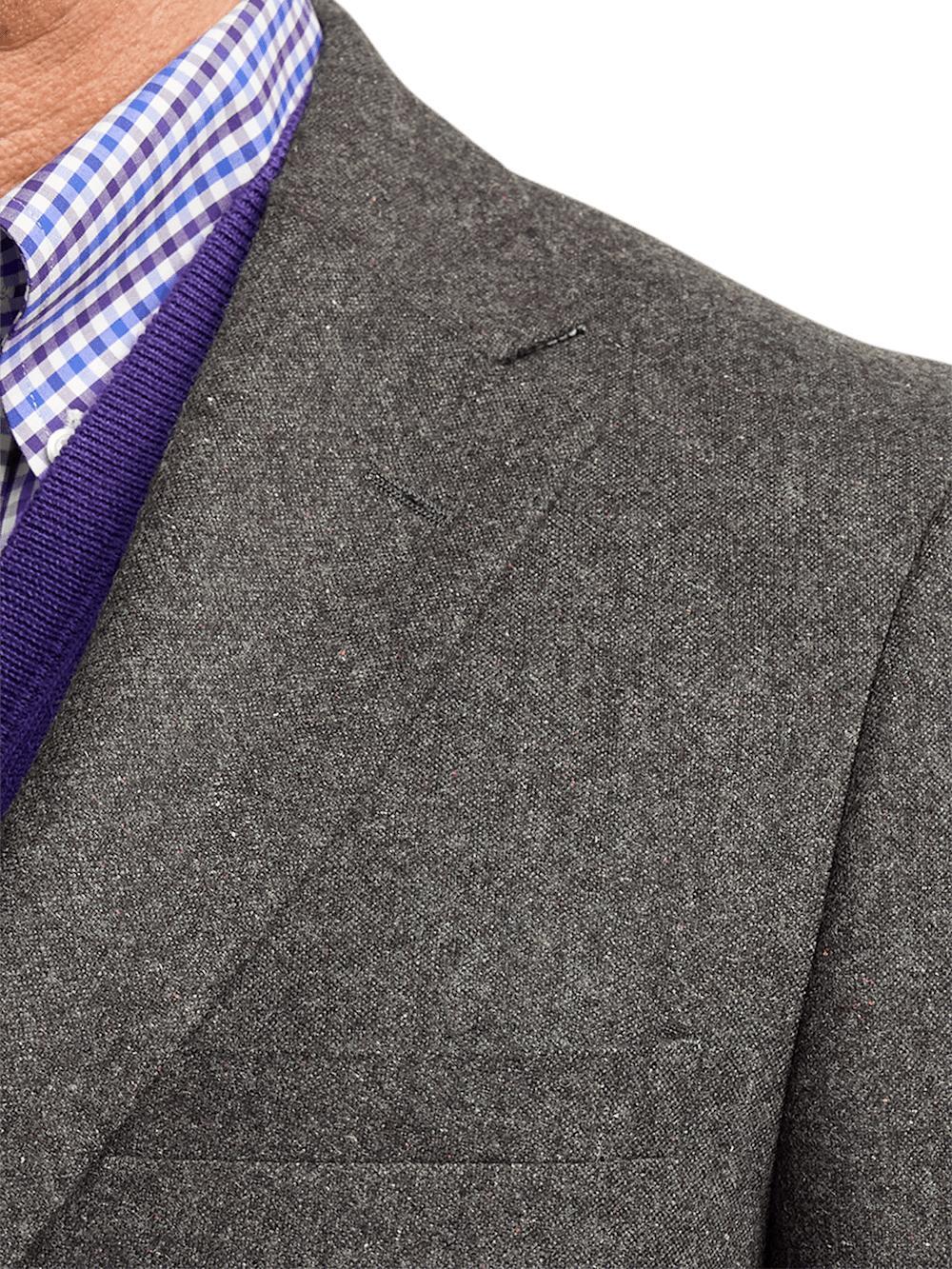 Wool Blend Donegal Single Breasted Notch Lapel Sport Coat - Charcoal Product Image