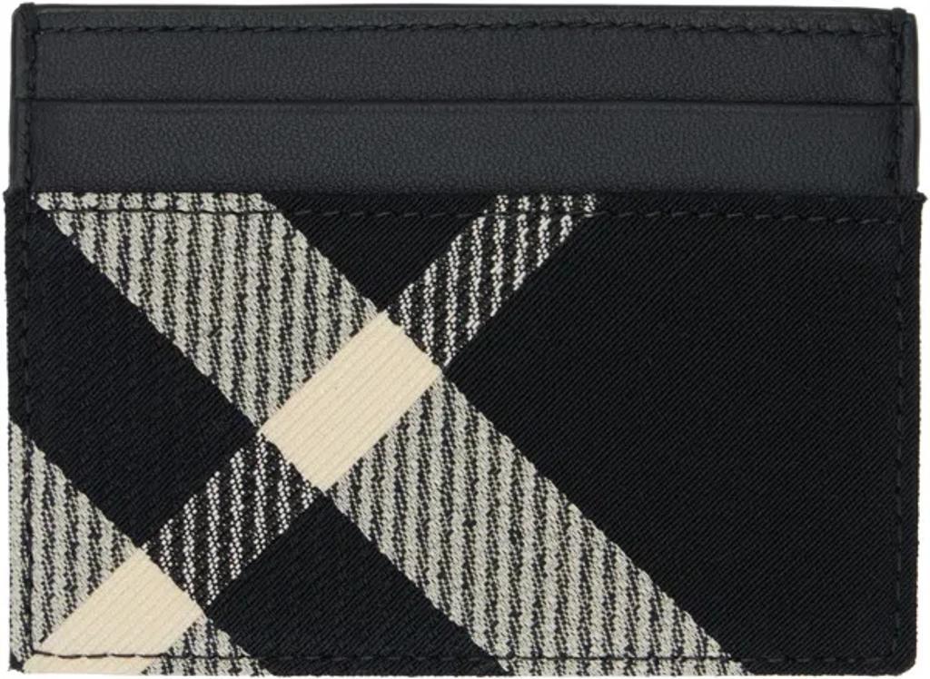 BURBERRY Black & Off-white Check Card Holder Product Image