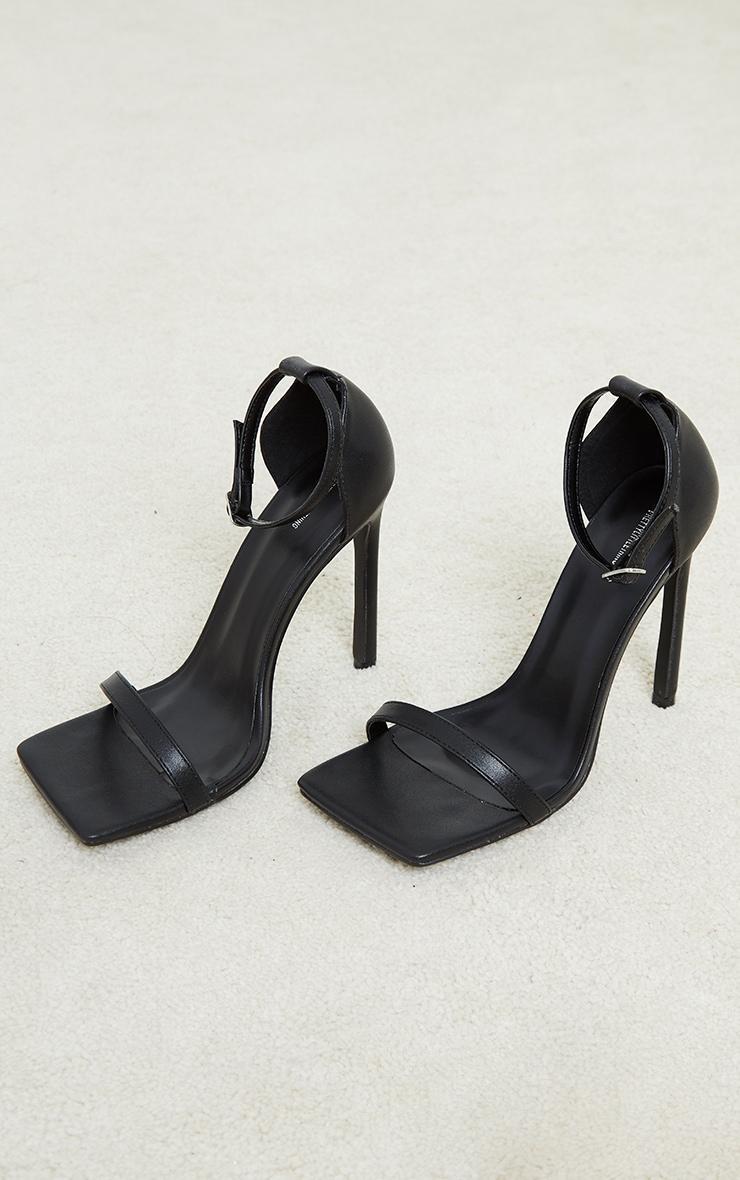 Black Clover Barely There Strappy Squared Toe Heeled Sandals Product Image