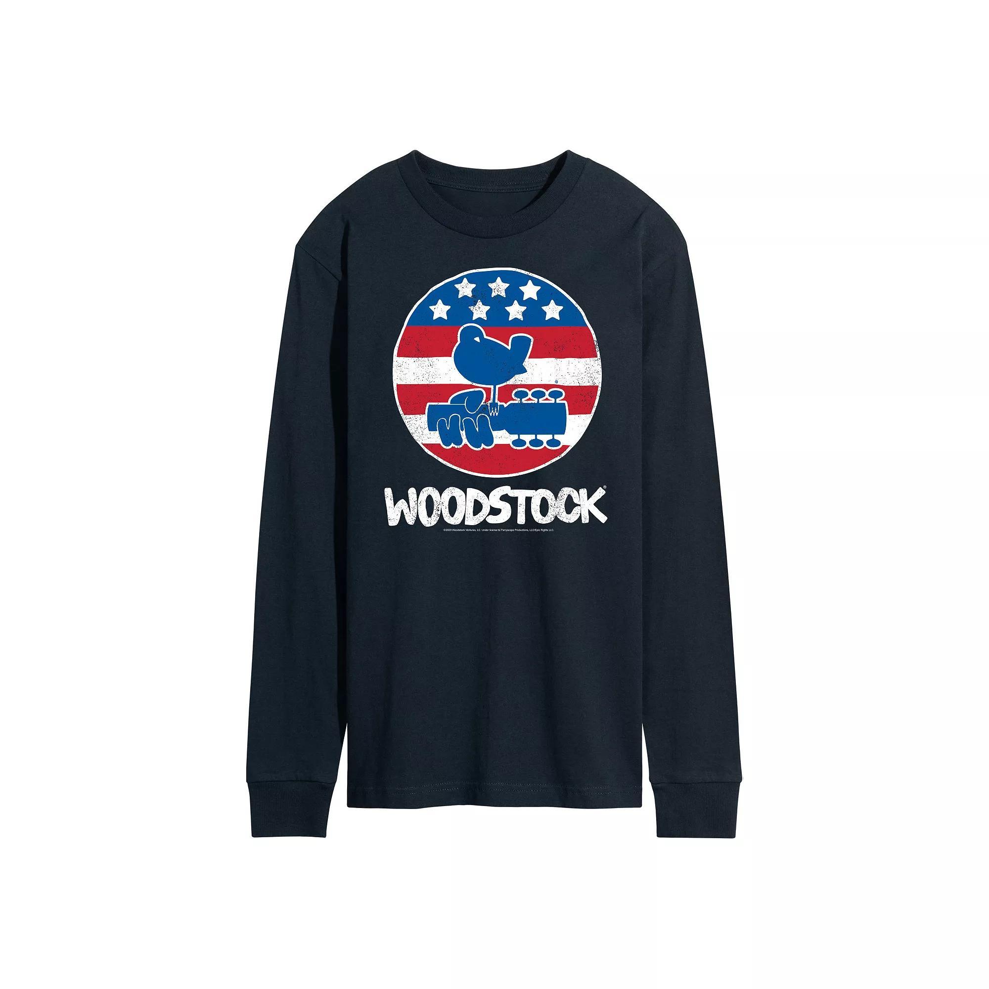 Men's Woodstock Americana Long Sleeve Graphic Tee,  Product Image