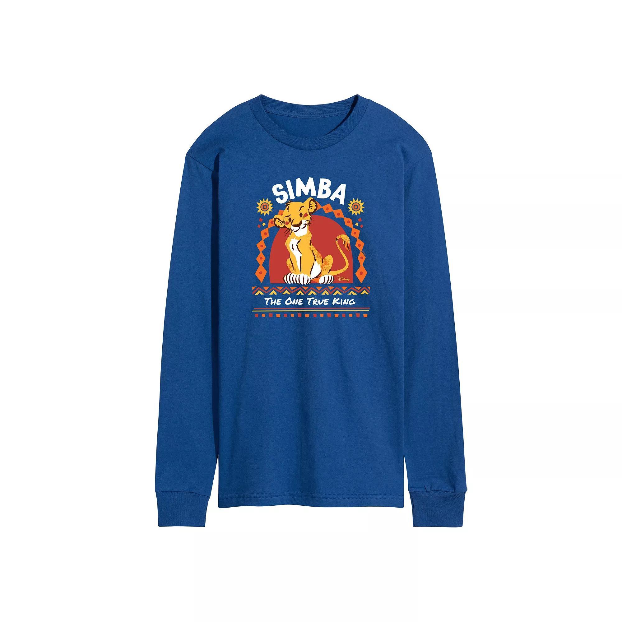 Disney's The Lion King Simba Men's One True King Long Sleeve Graphic Tee,  Product Image