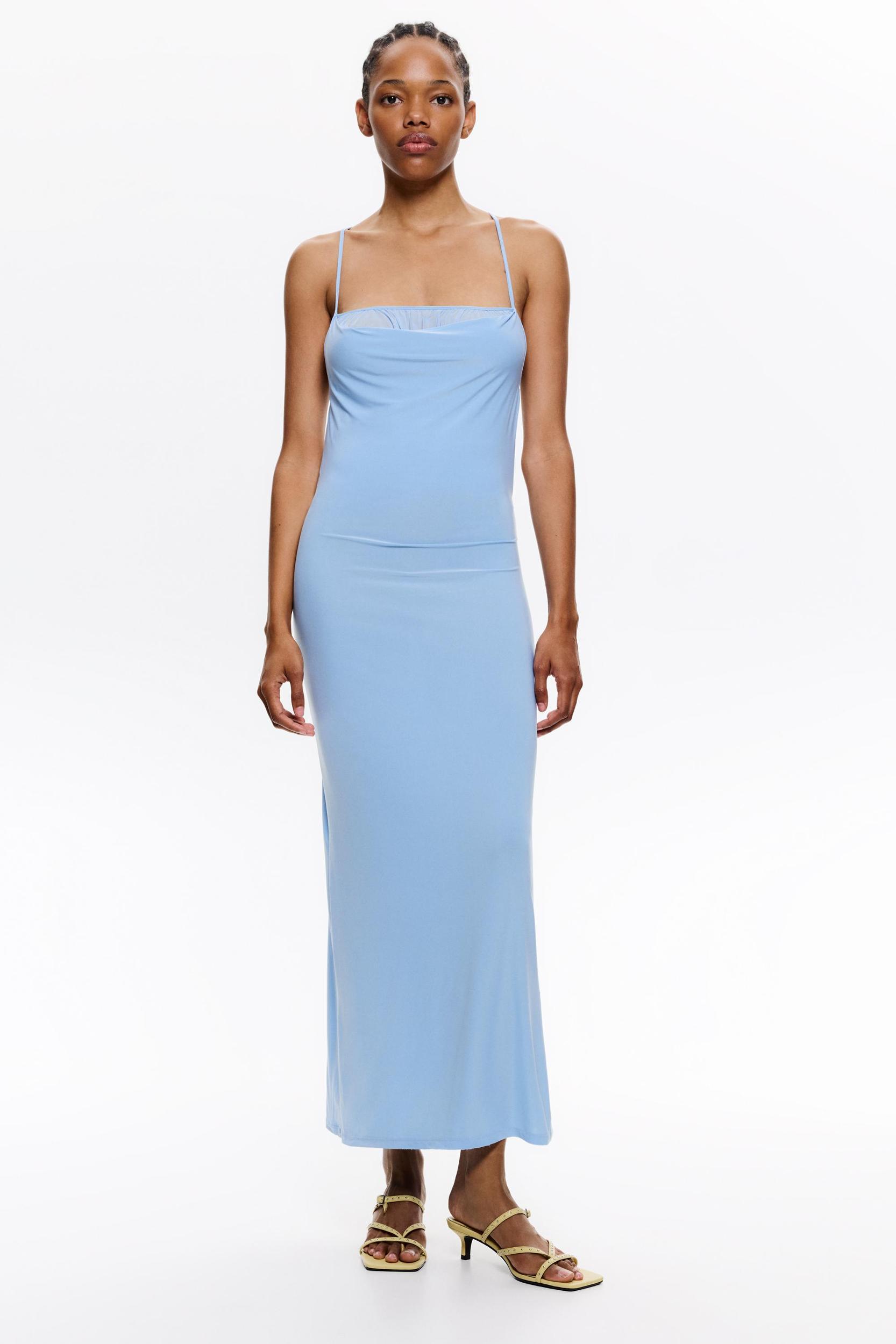 Draped strappy midi dress Product Image