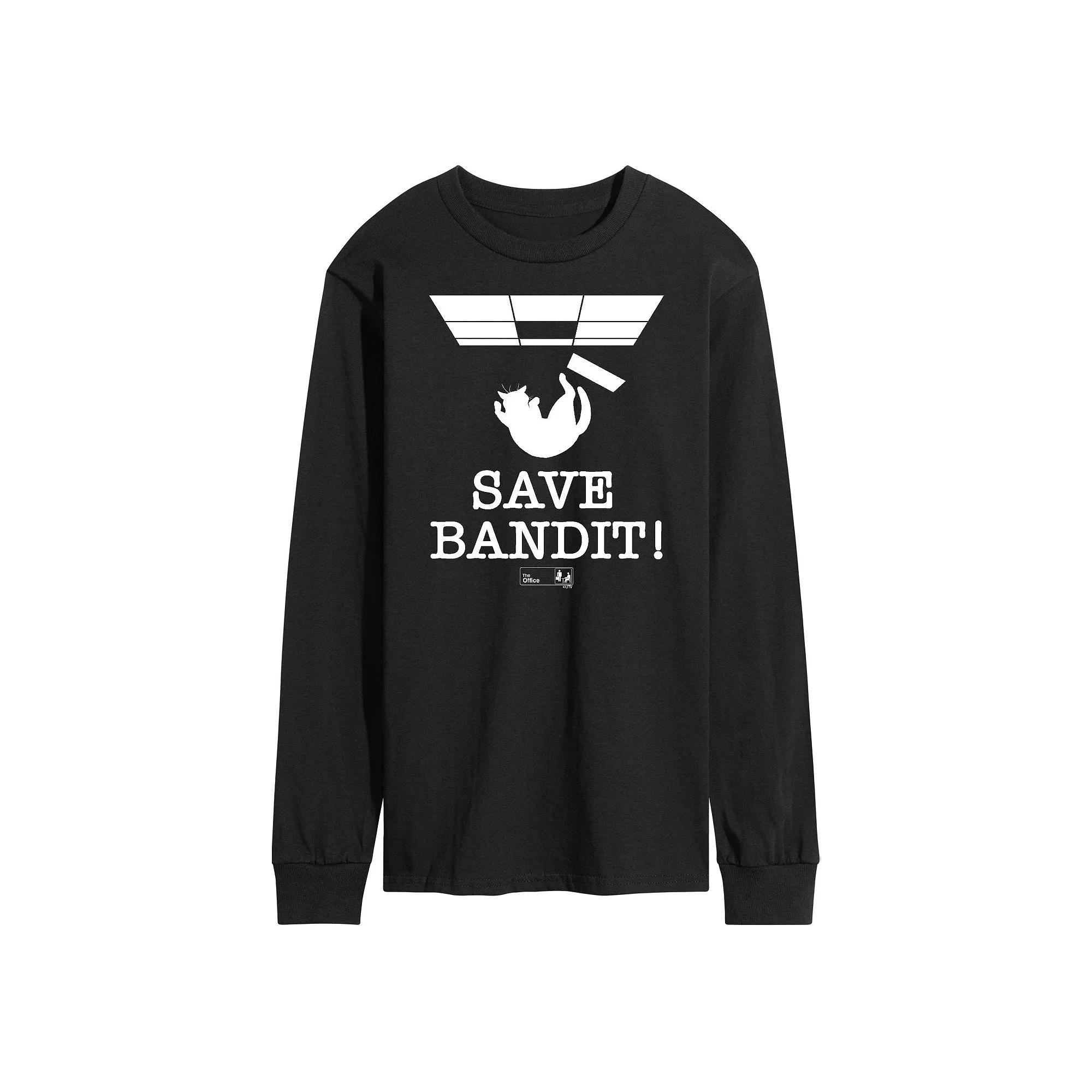 Men's The Office Save Bandit Long Sleeve Tee, Size: Small, Black Product Image