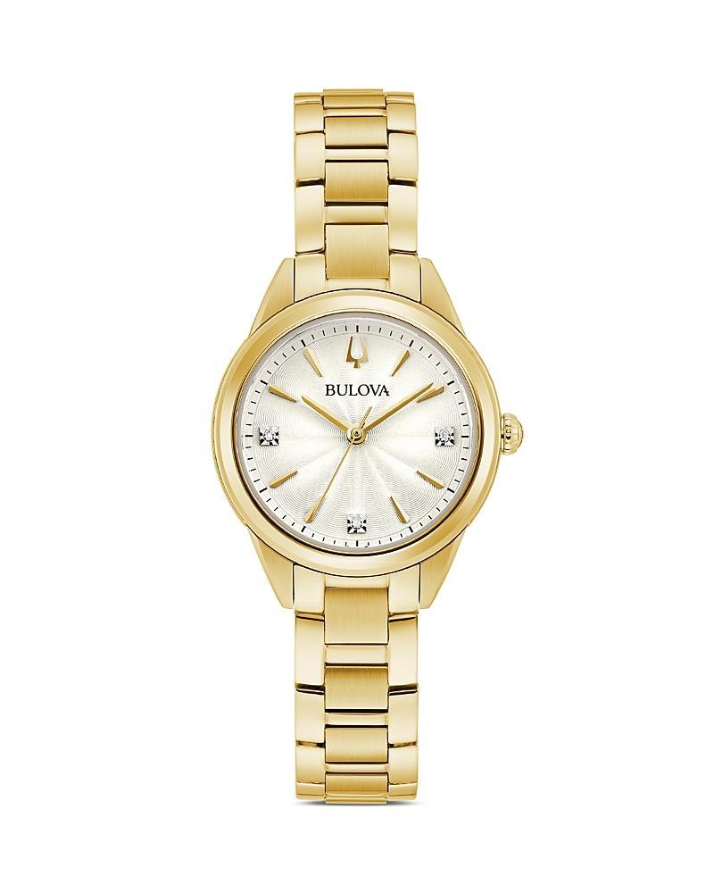 Bulova Womens Sutton Classic Quartz Analog Gold Stainless Steel Bracelet Watch Product Image