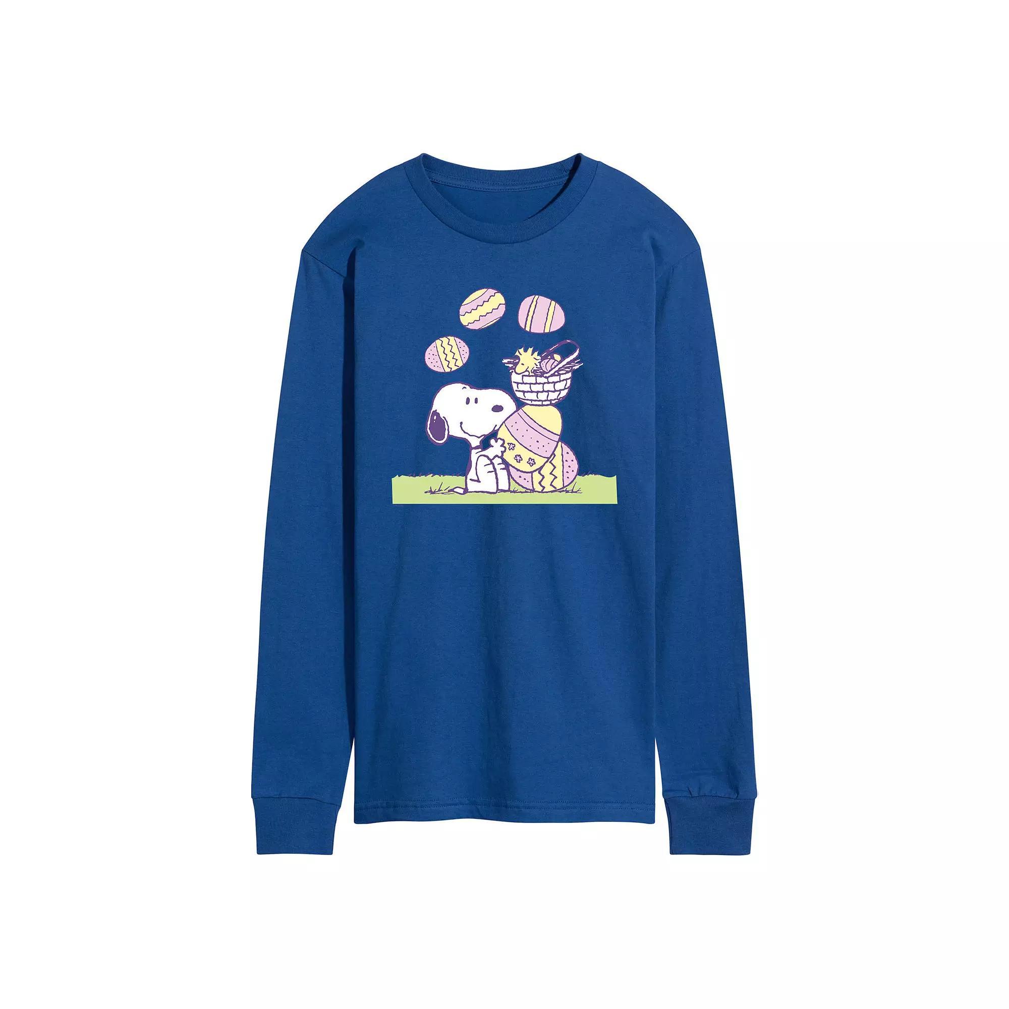 Men's Peanuts Easter Comic Long Sleeve Graphic Tee,  Product Image