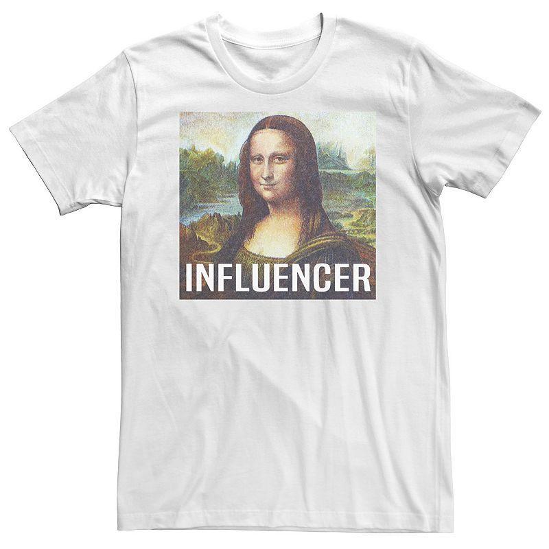 Big & Tall Trendy Mona Lisa "Influencer" Tee, Men's, Size: 3XL Tall, White Product Image