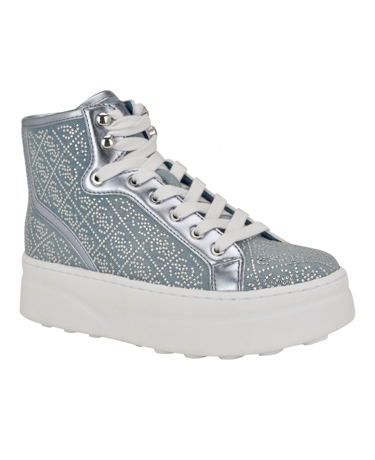 Guess Womens Queenly Rhinestone Embellished High Top Sneakers Product Image