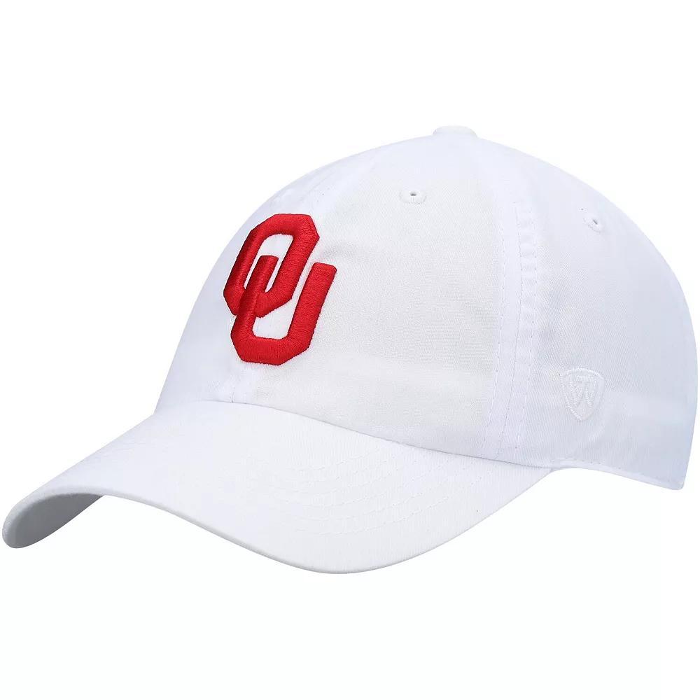 Men's Top of the World White Oklahoma Sooners Staple Adjustable Hat Product Image