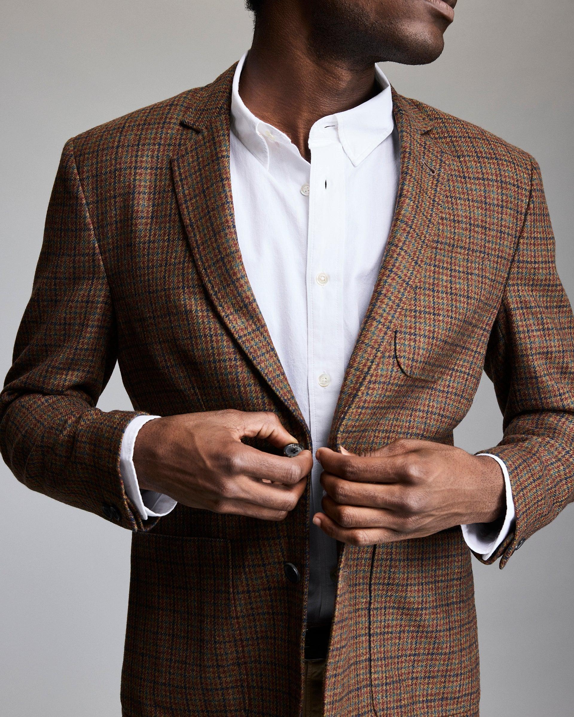 Virgin Wool Houndstooth Archie Jacket -  Product Image