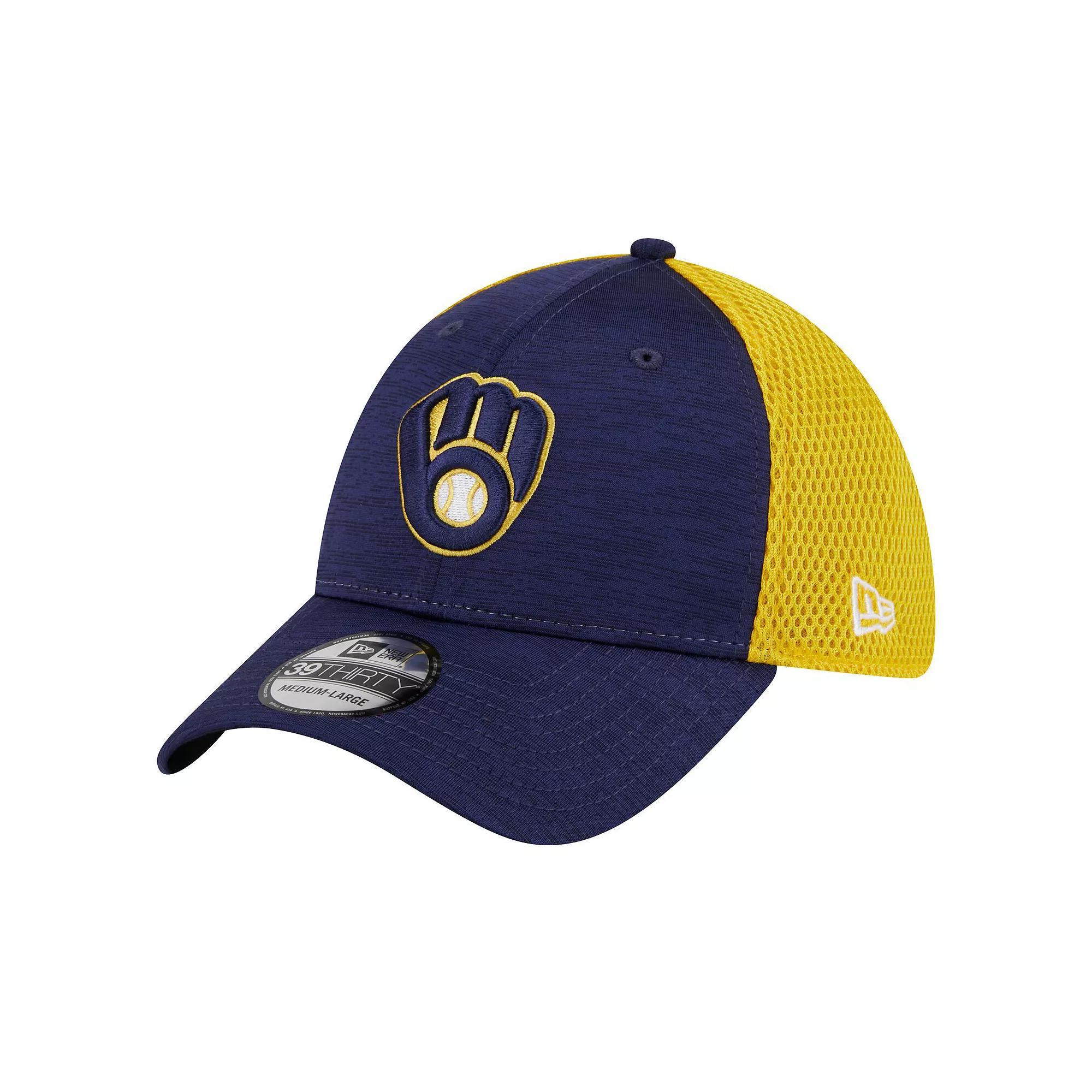 Men's New Era Navy Milwaukee Brewers Neo 39THIRTY Flex Hat, Size: Medium/Large, Blue Product Image