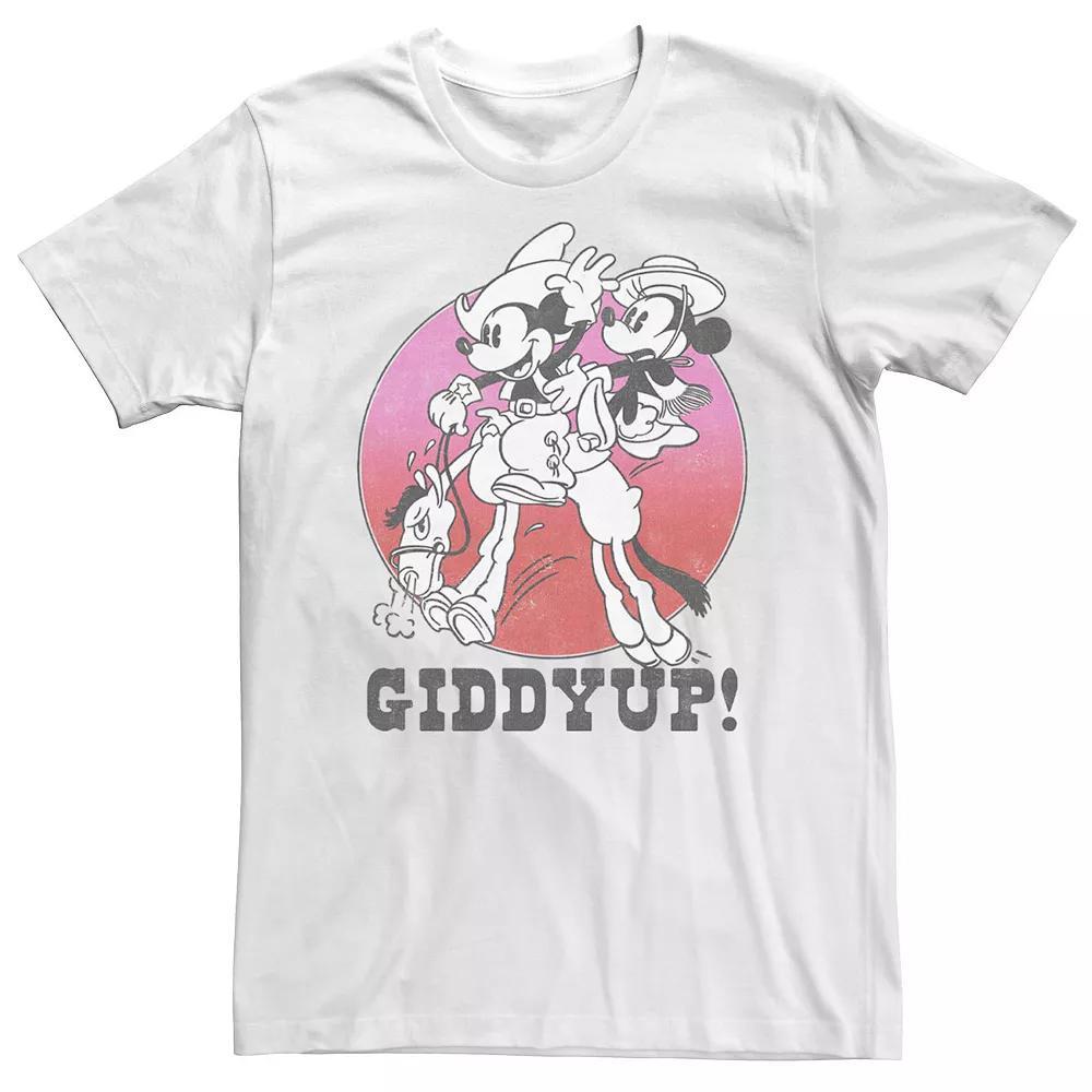 Big & Tall Disney Mickey And Minnie Giddyup Circle Portrait Tee, Men's,  Product Image