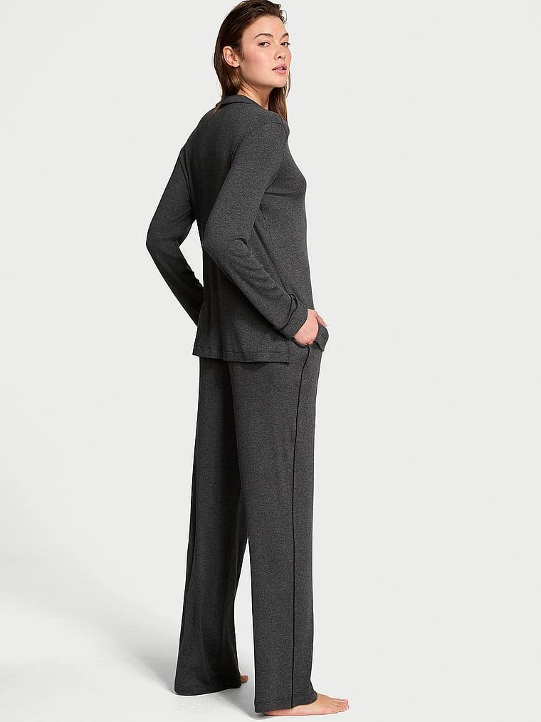 Ribbed Modal Long Pajama Set Product Image