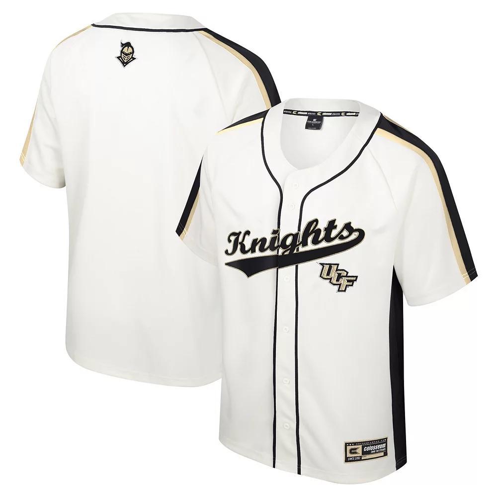 Men's Colosseum Cream UCF Knights Ruth Button-Up Baseball Jersey, Size: 2XL, Beige Product Image