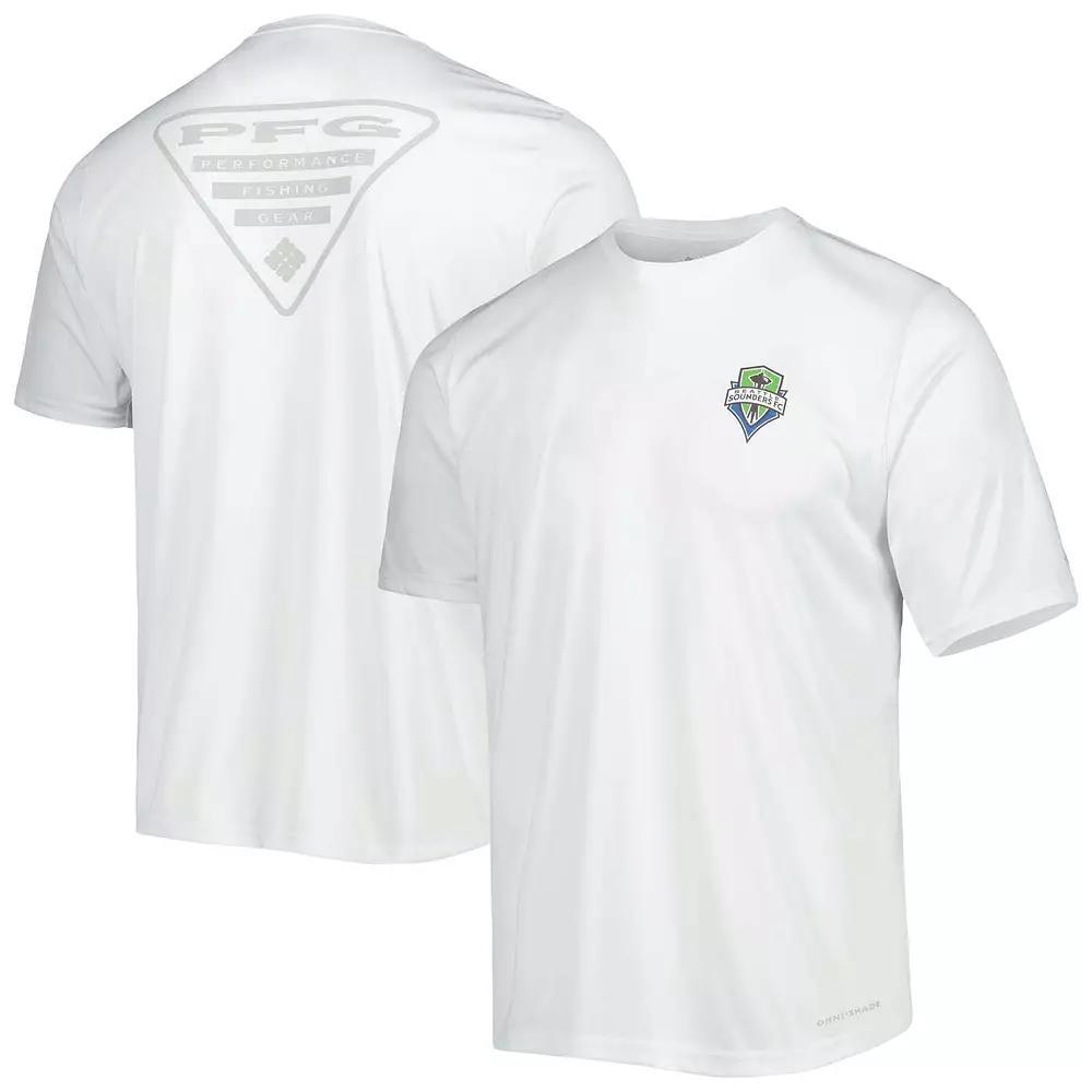 Men's Columbia Olympic White Seattle Sounders FC Terminal Tackle Omni-Shade T-Shirt,  Product Image