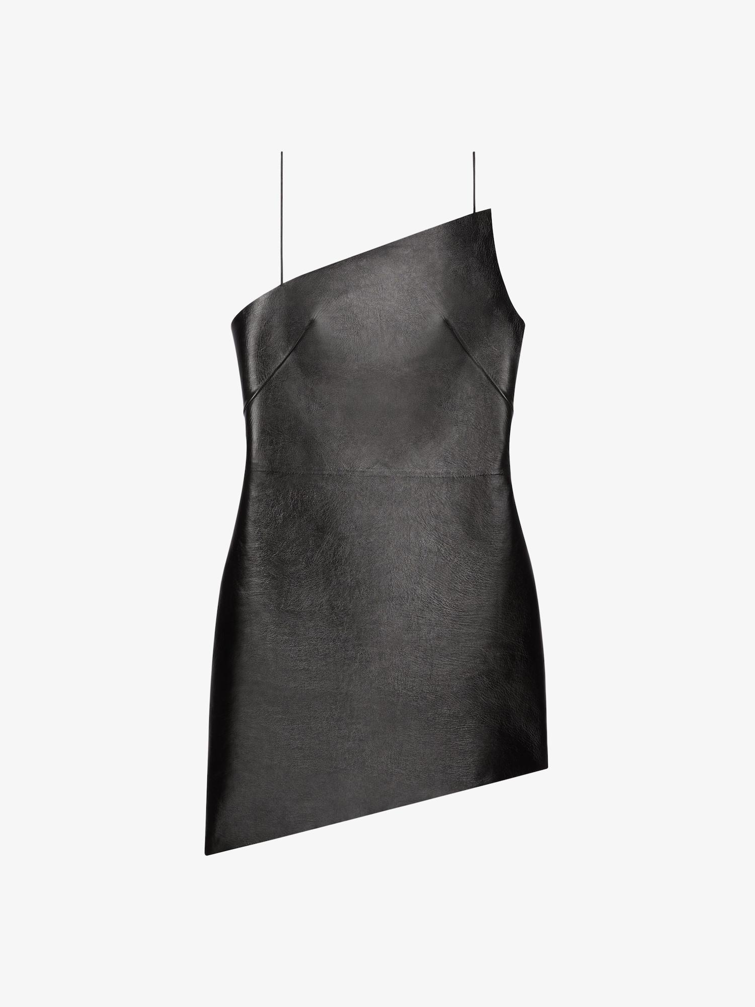 Asymmetric dress in leather Product Image