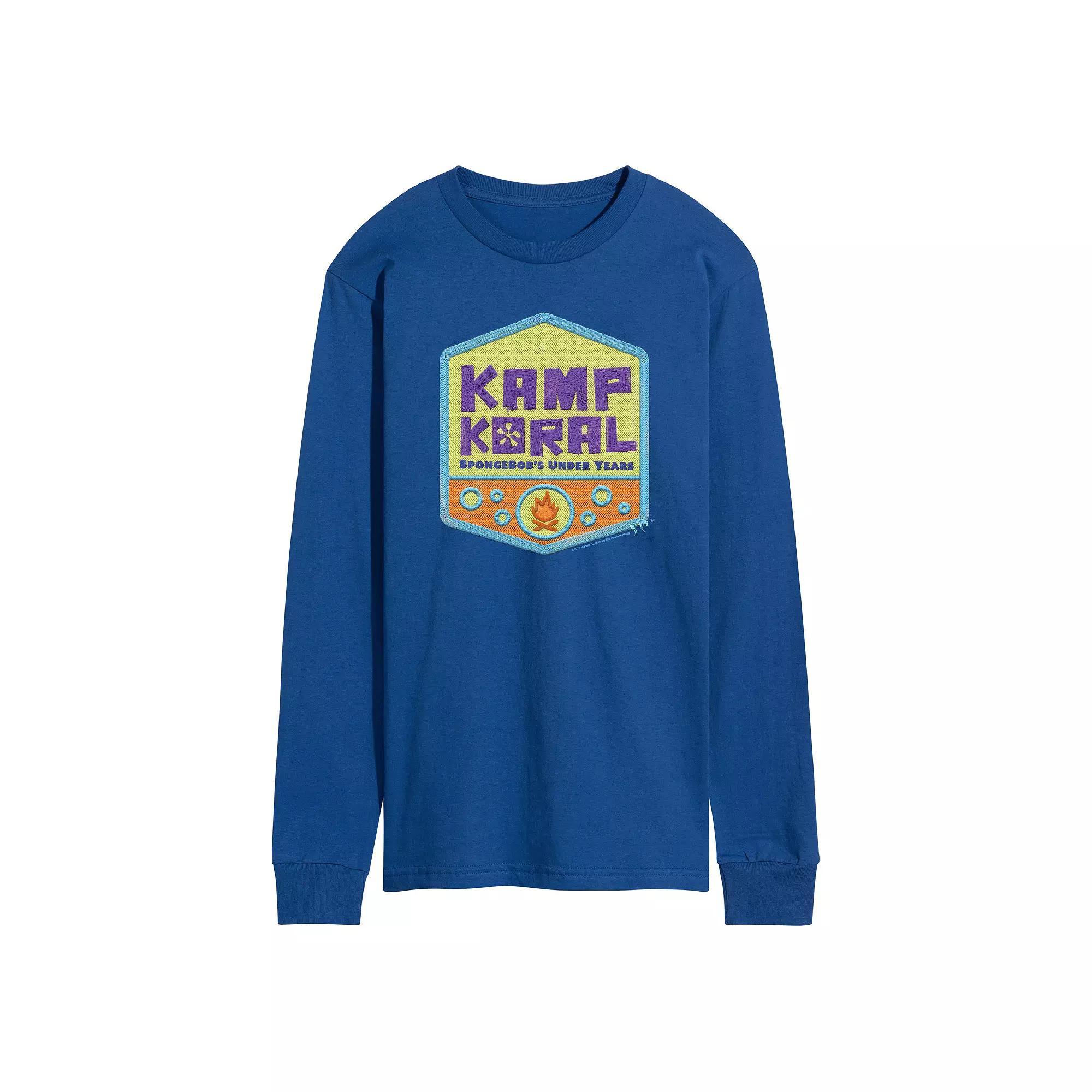 Men's SpongeBob SquarePants Kamp Koral Long Sleeve Graphic Tee, Size: XL, Black Product Image