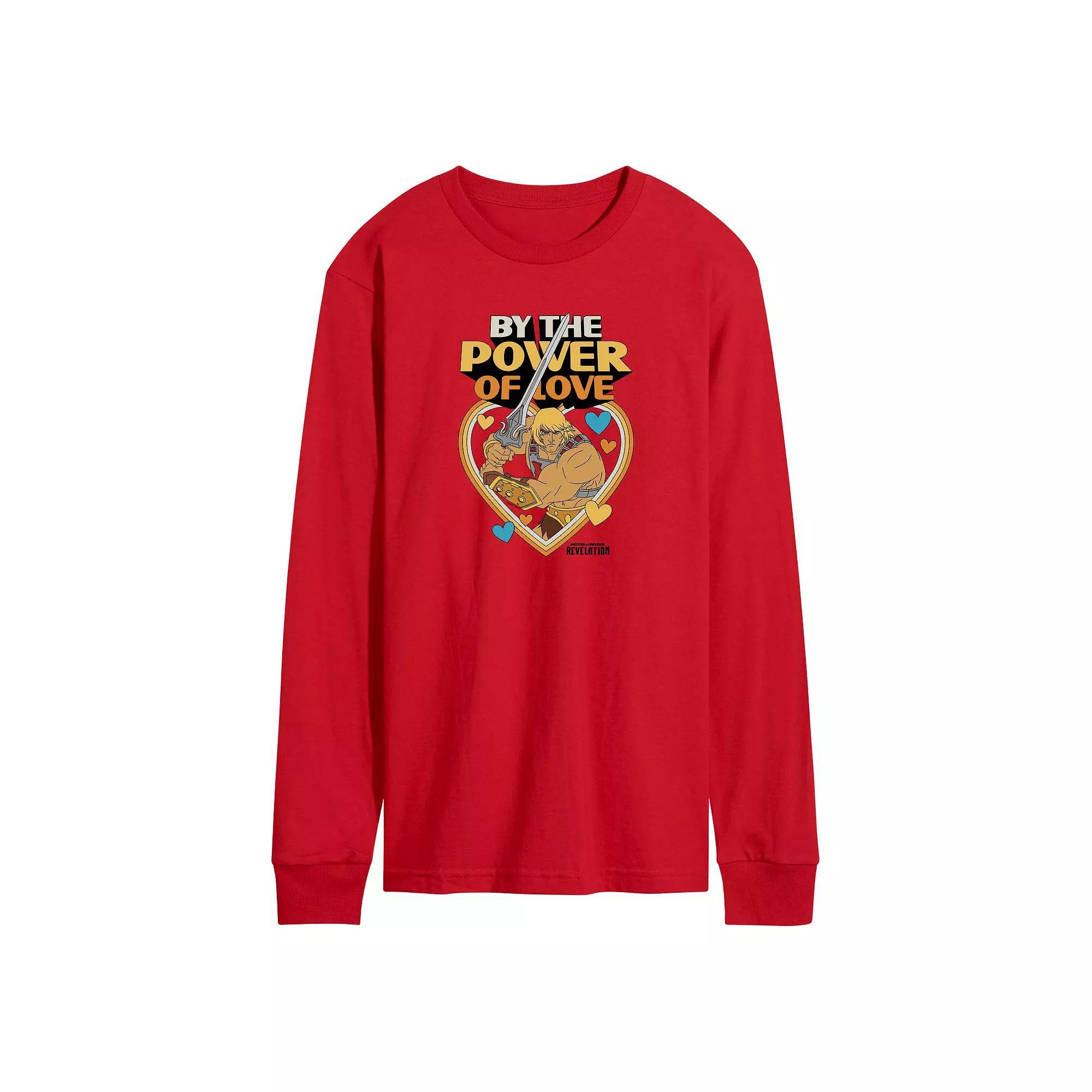 Men's Masters Of The Universe Power Of Love Long Sleeve Graphic Tee, Size: Medium, Red Product Image