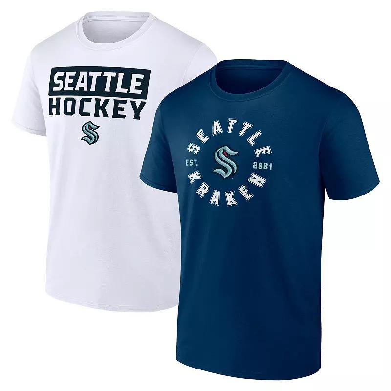 Mens Fanatics Seattle Kraken Big & Tall 2-Pack T-Shirt Set Krk Blue Product Image