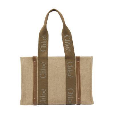 CHLOÉ Woody Tote Bag In Beige Product Image