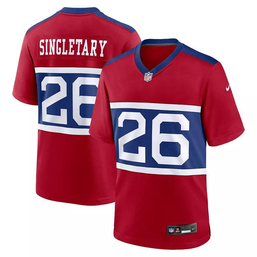 Men's Nike Devin Singletary Century Red New York Giants Alternate Player Game Jersey, Size: 3XL Product Image