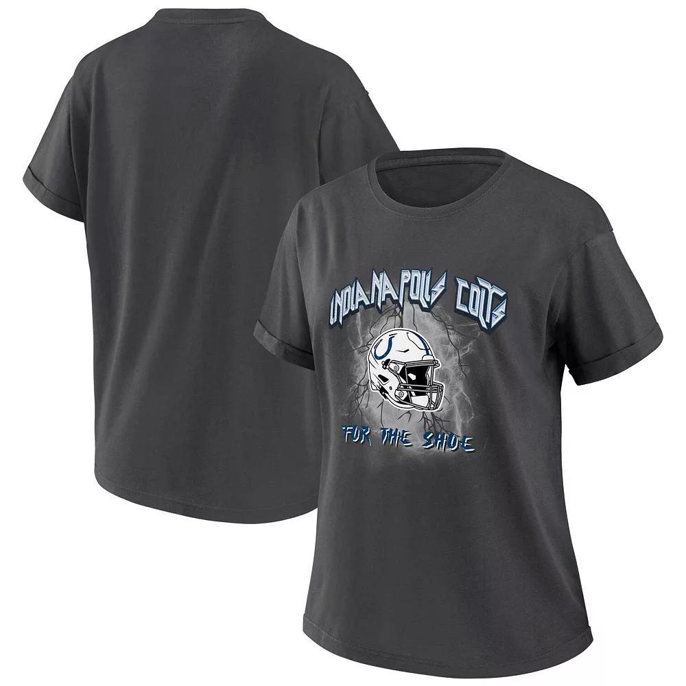 Women's WEAR by Erin Andrews Charcoal Indianapolis Colts Boyfriend T-Shirt,  Product Image