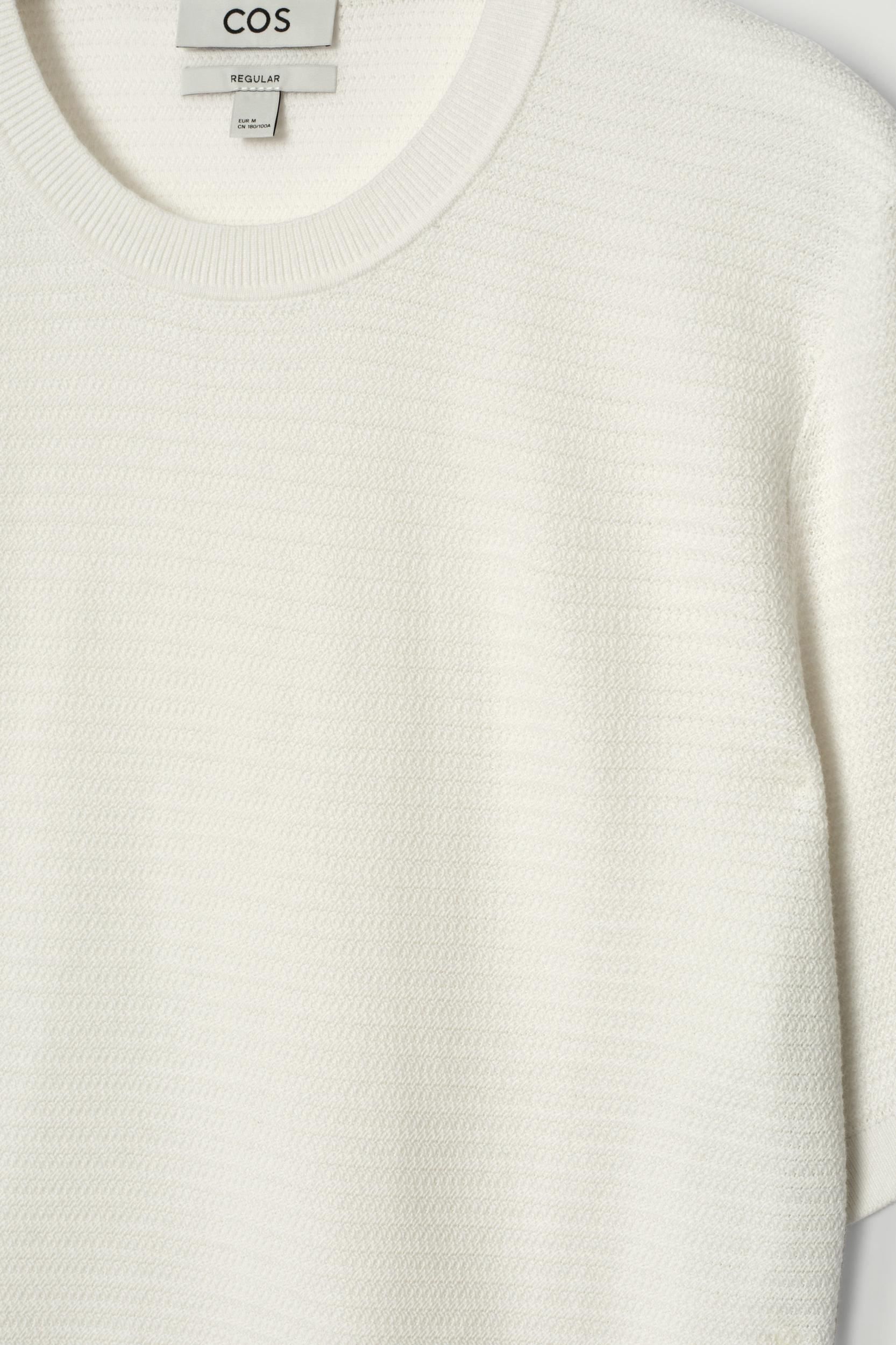 TEXTURED KNITTED COTTON T-SHIRT Product Image