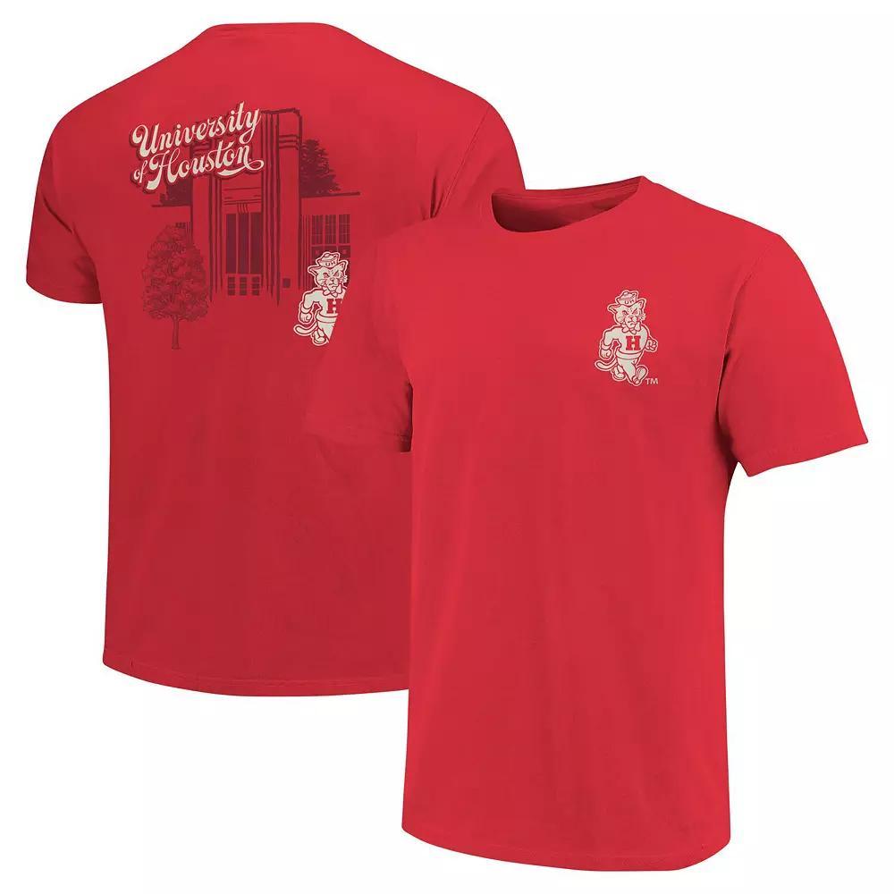 Men's Red Houston Cougars Mascot Scenery Premium T-Shirt,  Product Image
