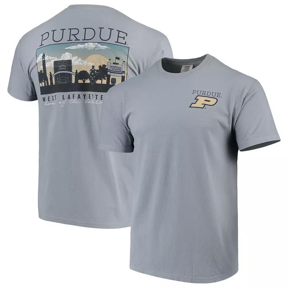 Men's Gray Purdue Boilermakers Team Comfort Colors Campus Scenery T-Shirt,  Product Image