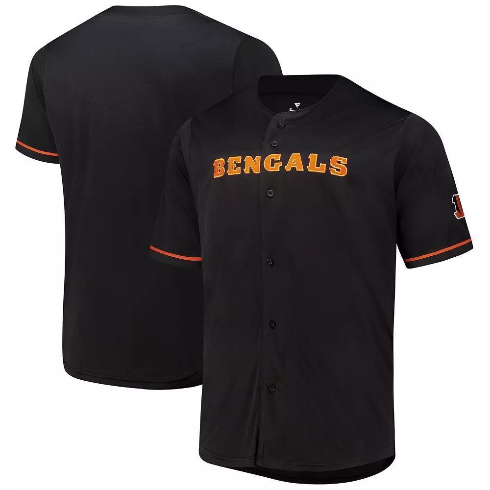 Men's Fanatics Black Cincinnati Bengals Pop Full-Button Jersey,  Product Image