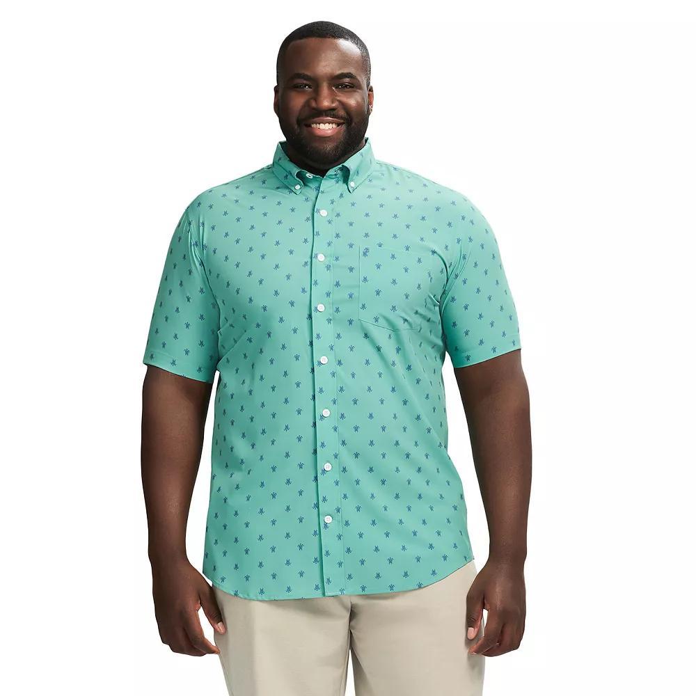 Big & Tall IZOD Breeze Short Sleeve Button-Down Shirt, Men's, Size: Large Tall, Beryl Green Product Image