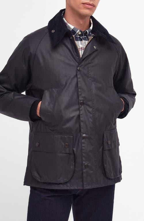 BARBOUR Bedale Water Resistant Waxed Cotton Jacket In Navy Product Image