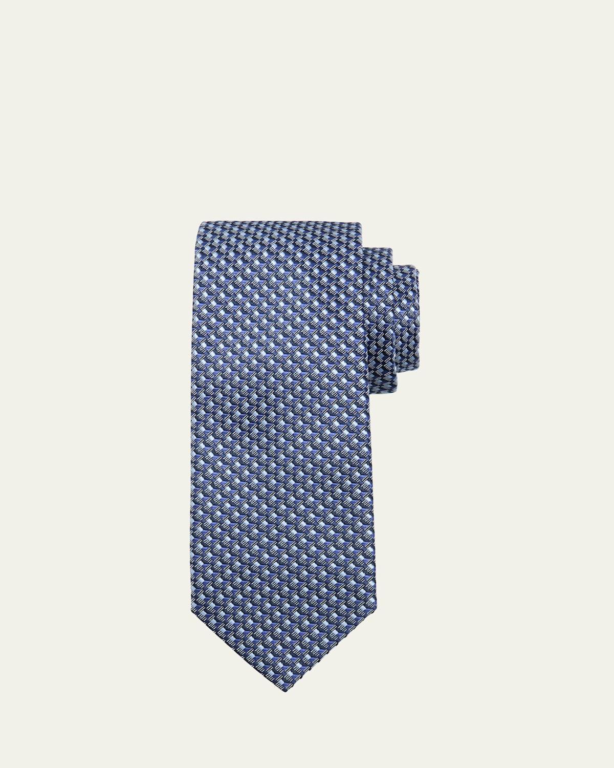 Mens Woven Geometric Silk Tie Product Image