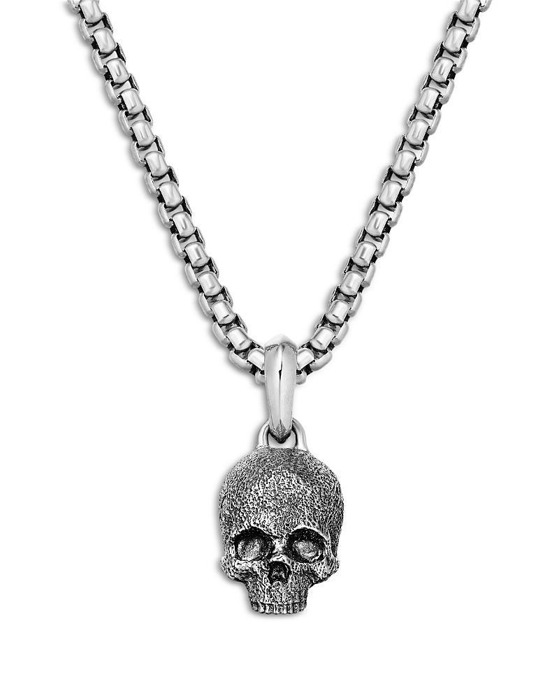 Mens Sterling Silver Waves Skull Amulet Product Image