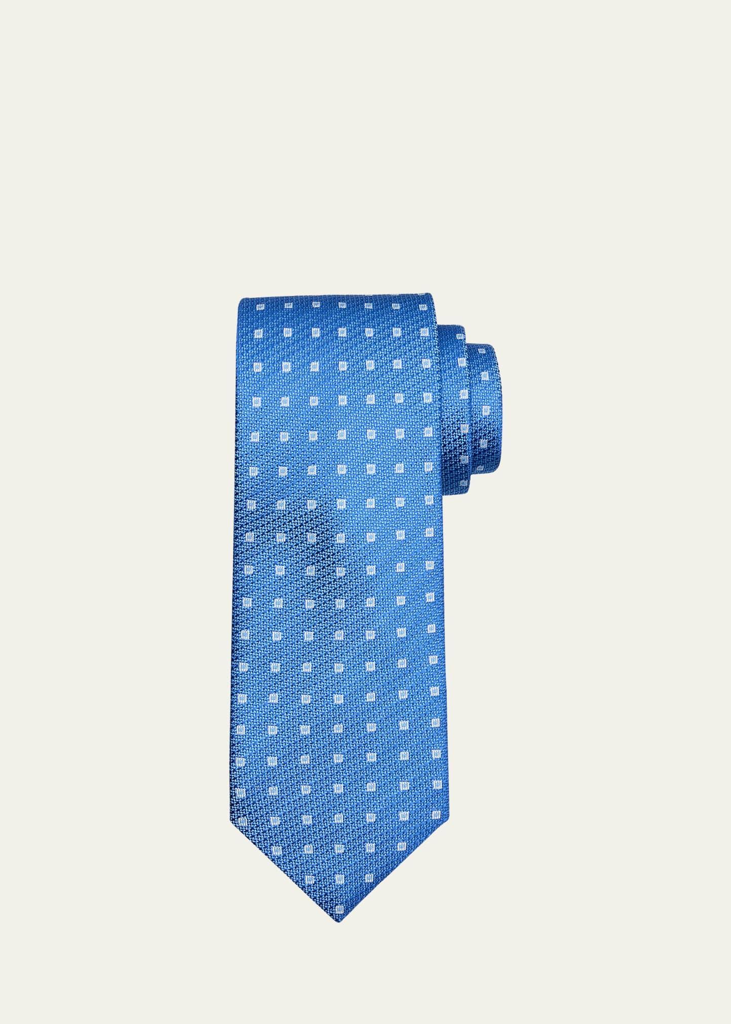 Mens Geometric Jacquard Silk Tie Product Image