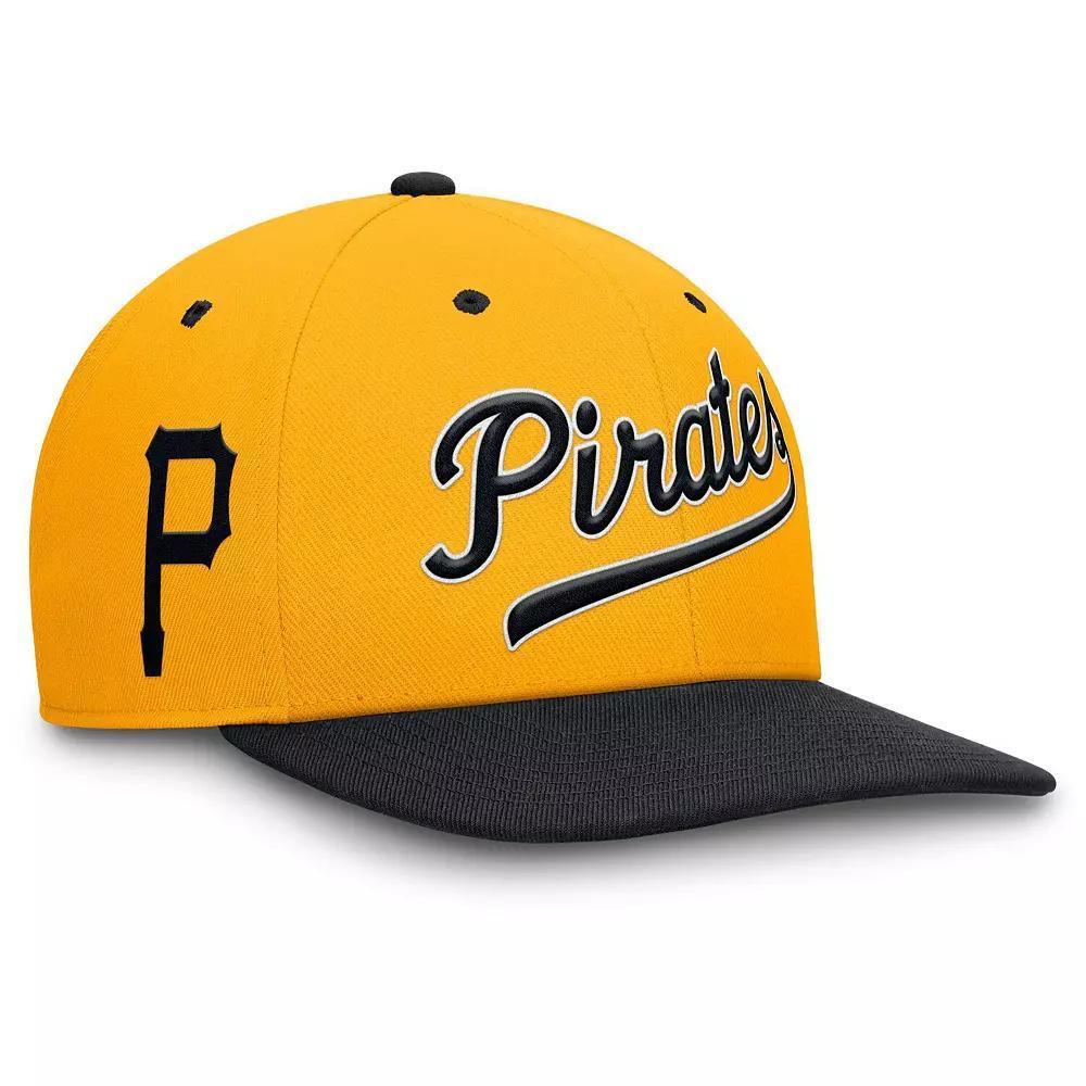 Men's Nike Gold/Black Pittsburgh Pirates Cooperstown Collection Pro Performance Snapback Hat, Size: Medium/Large Product Image