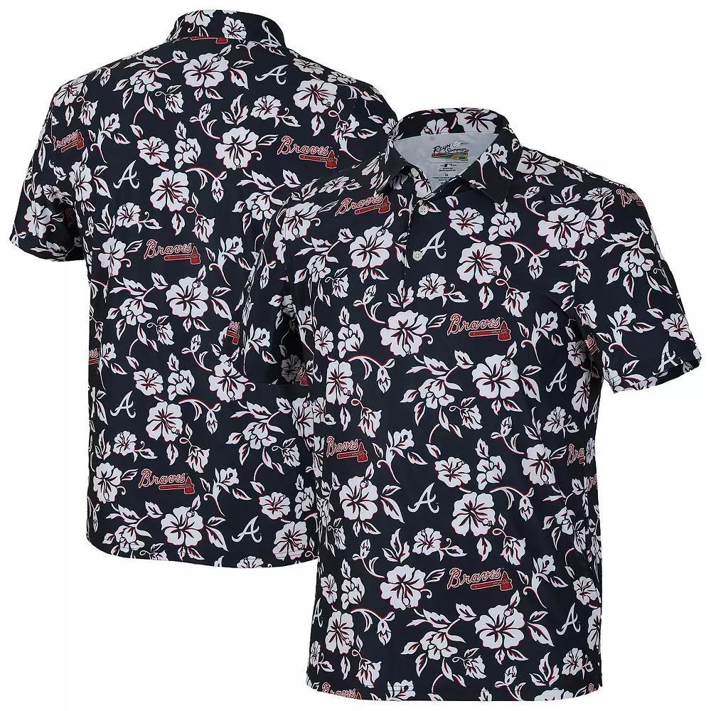 Men's Reyn Spooner Navy Atlanta Braves Pua Performance Polo,  Product Image