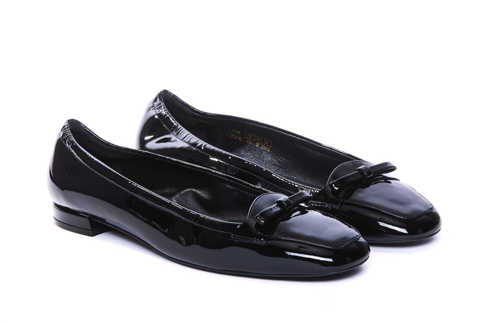 Tully Leather Bow Ballerina Loafers Product Image