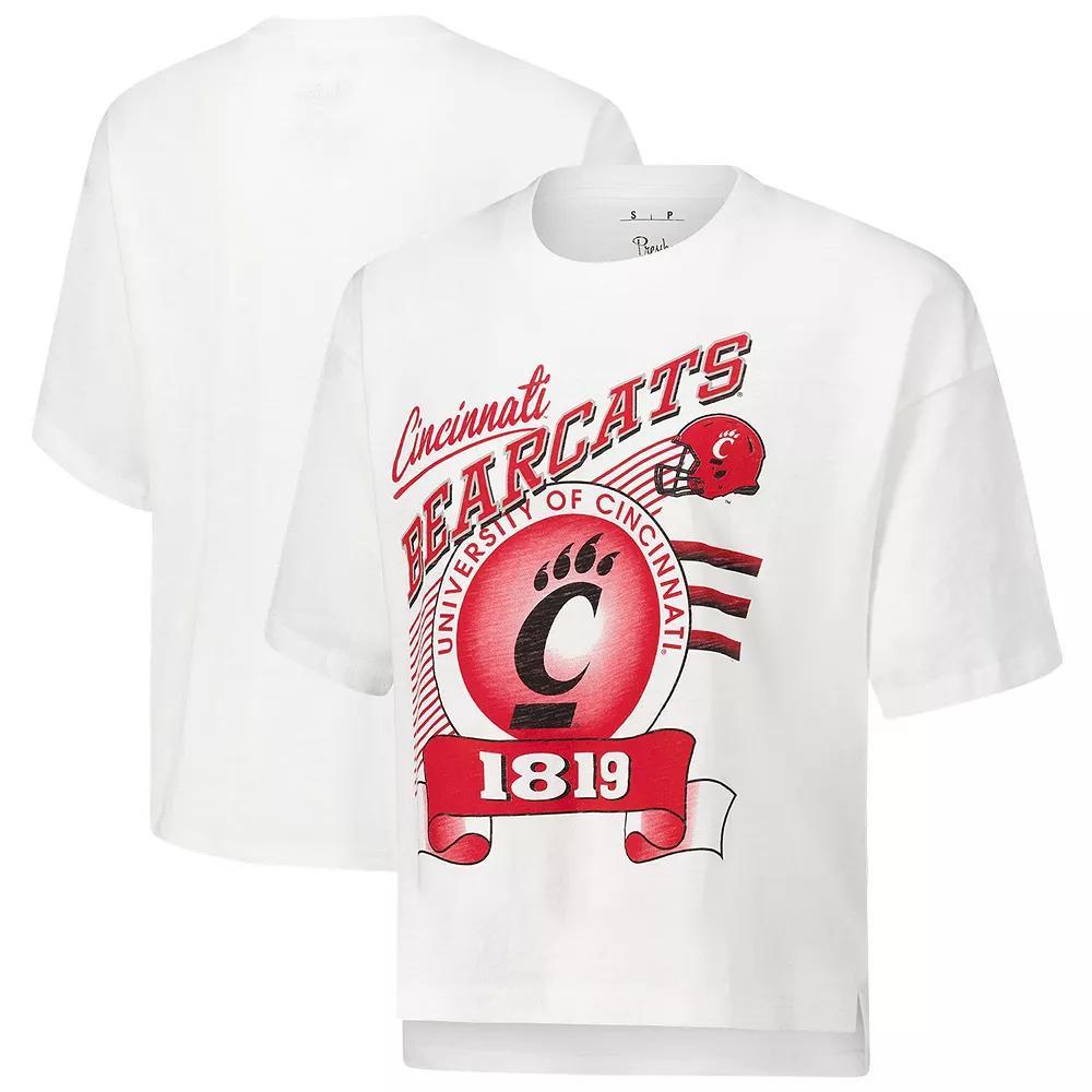 Women's Pressbox White Cincinnati Bearcats Rock & Roll Slub��T-Shirt, Size: Small Product Image