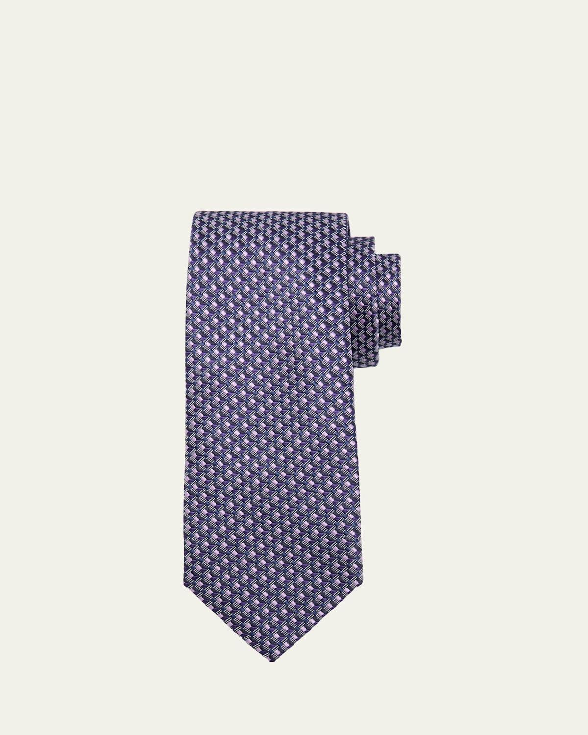 Mens Woven Geometric Silk Tie Product Image