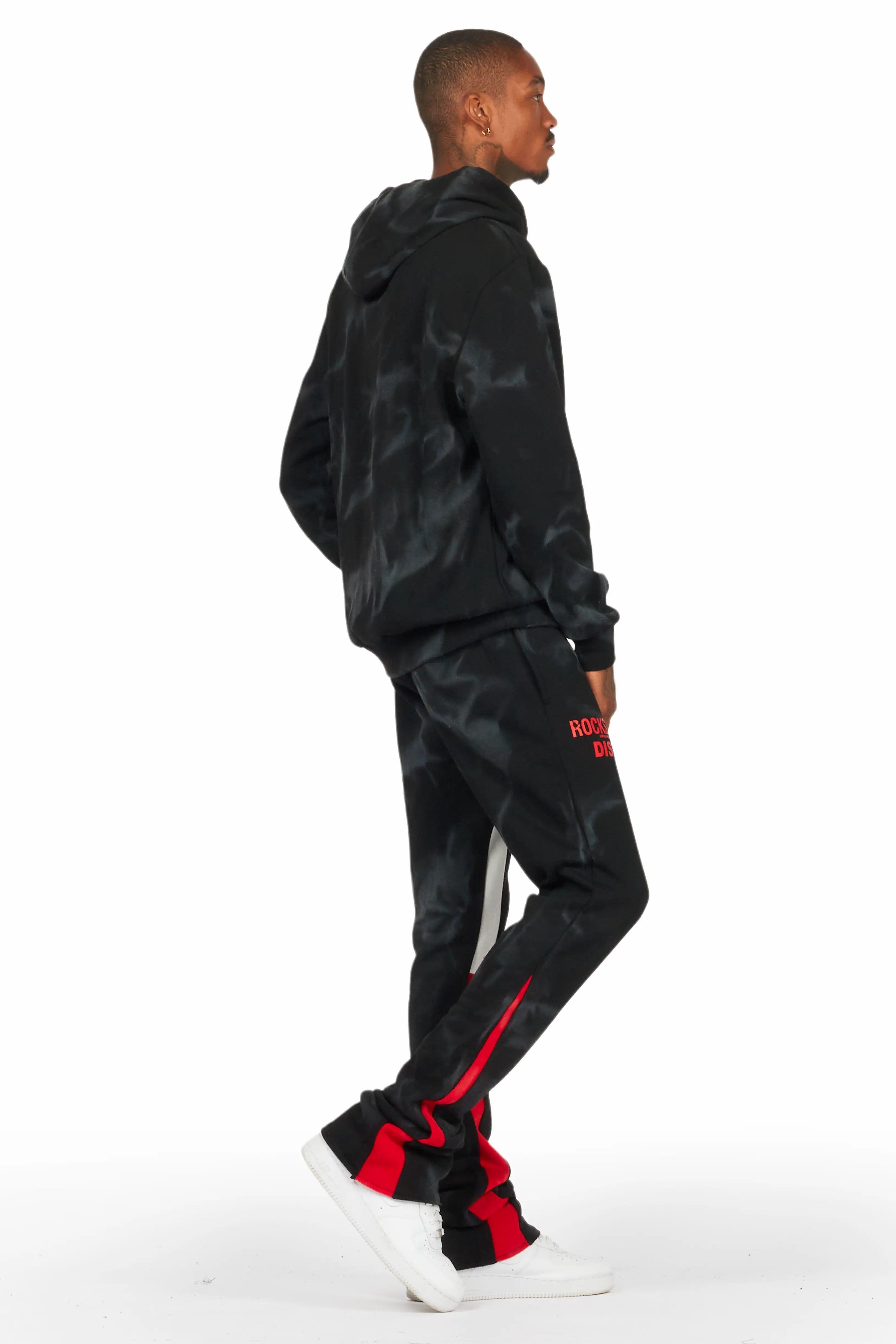 Nelly Black/Red Hoodie Stacked Flare Track Set Male Product Image