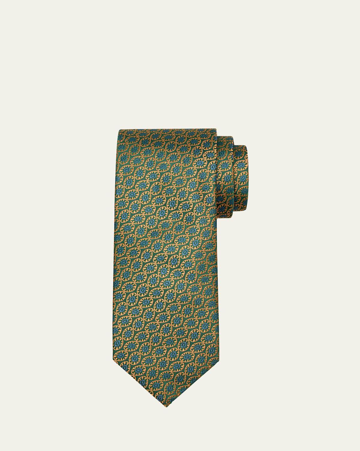 Mens Circle Medallion Silk Tie Product Image