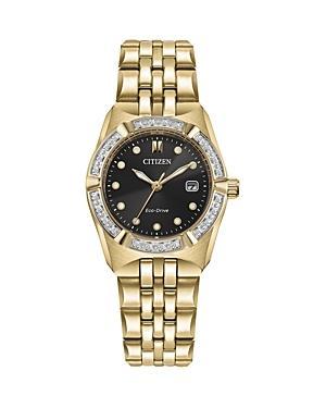 Citizen Womens Corso Diamond Three Hand Gold Tone Stainless Steel Bracelet Watch Product Image