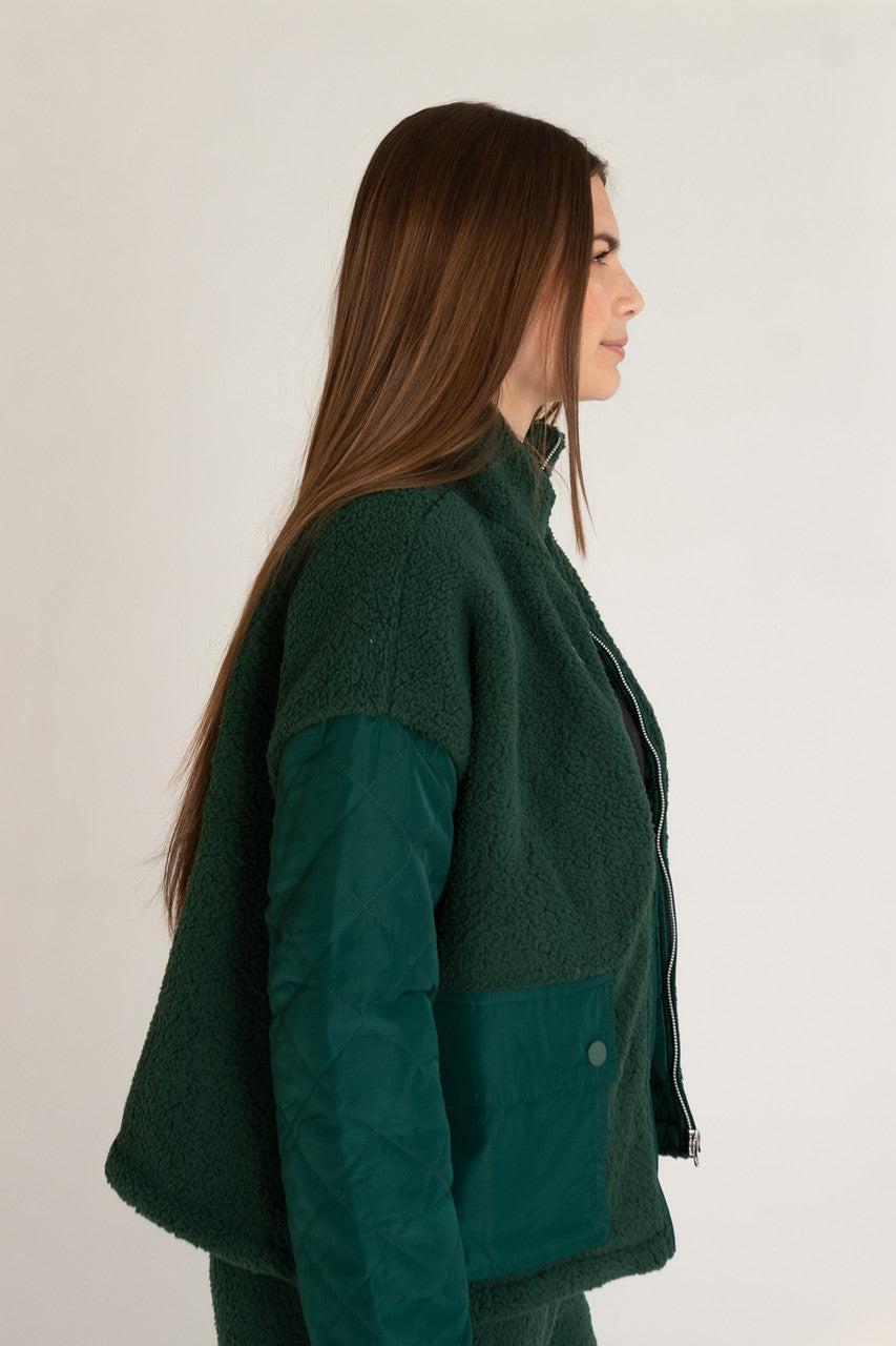 Quilted Sleeve Sherpa Jacket Product Image